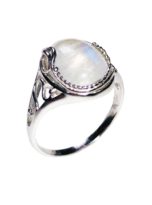 bague pierre de lune argent rhodie