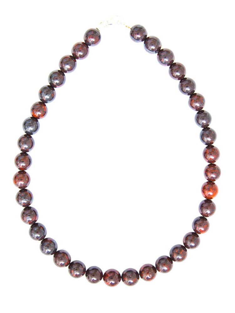 collier jaspe bréchique pierres boules 12mm