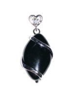 pendentif agate noire oeil de cheval