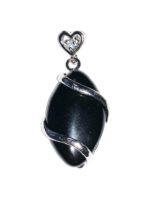 pendentif agate noire oeil de cheval