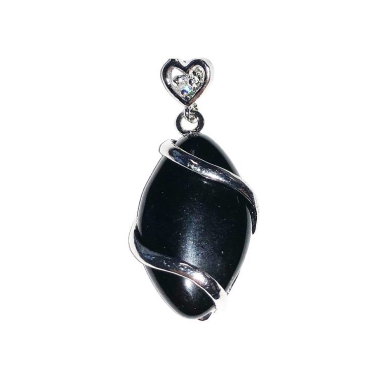 pendentif agate noire oeil de cheval