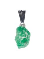 pendentif émeraude verte pierre brute