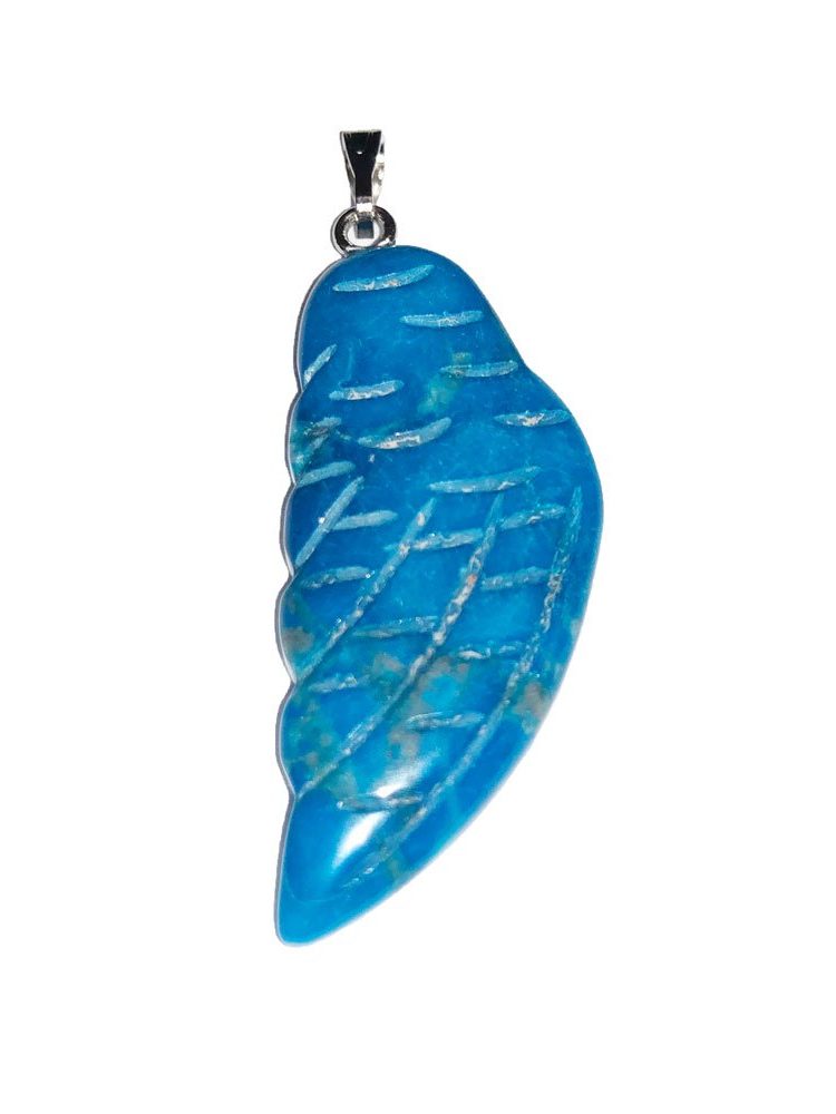 pendentif howlite bleue aile d'ange