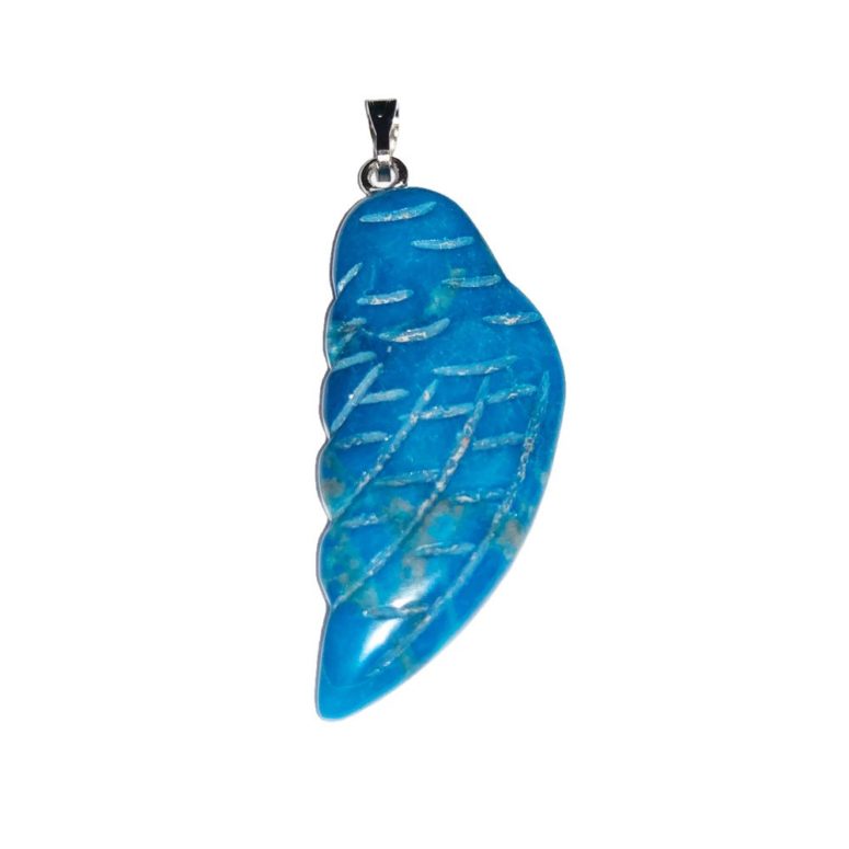 pendentif howlite bleue aile d'ange