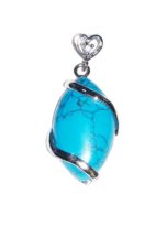 pendentif howlite bleue oeil de cheval