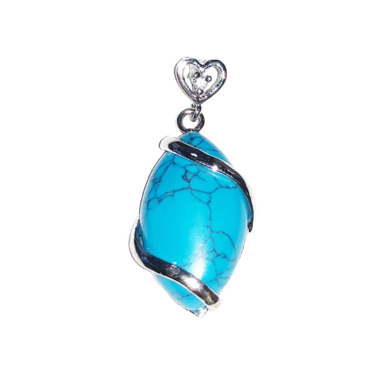 pendentif howlite bleue oeil de cheval