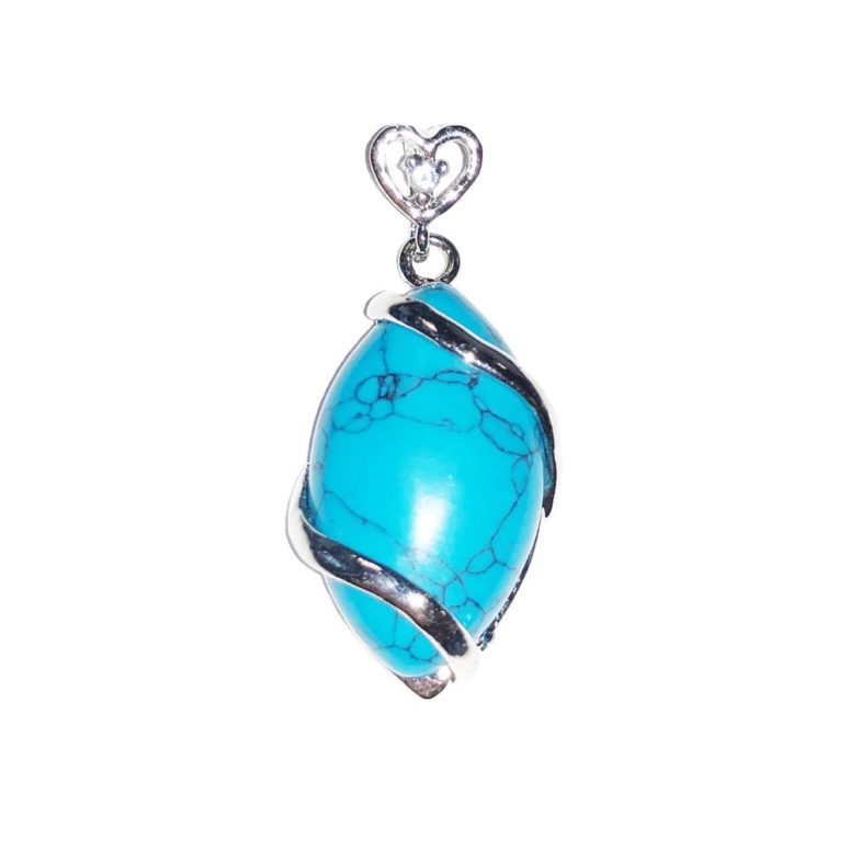 pendentif howlite bleue oeil de cheval