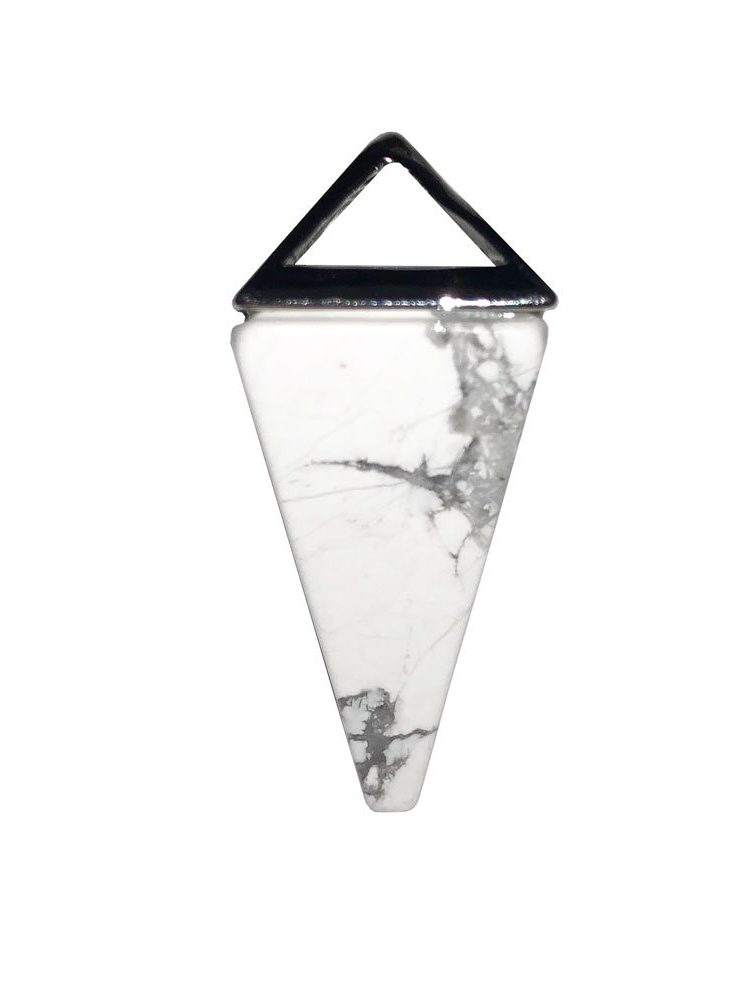 pendentif howlite pyramide argent