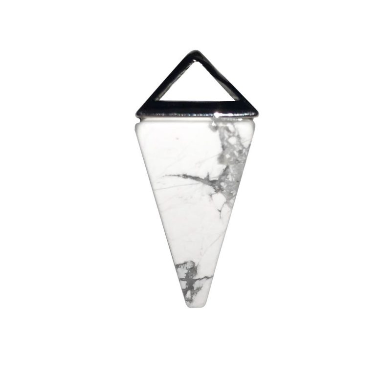 pendentif howlite pyramide argent