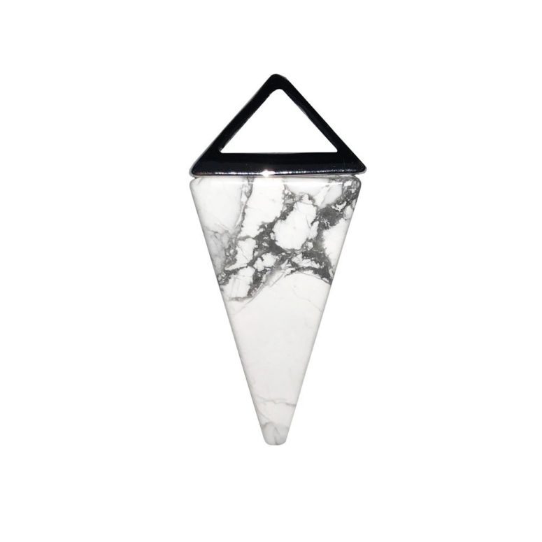 pendentif howlite pyramide argent