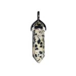 pendentif jaspe dalmatien pointe