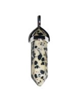 pendentif jaspe dalmatien pointe