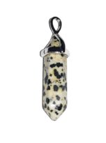 pendentif jaspe dalmatien pointe