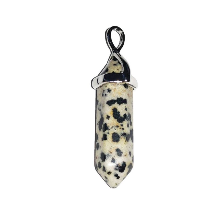 pendentif jaspe dalmatien pointe