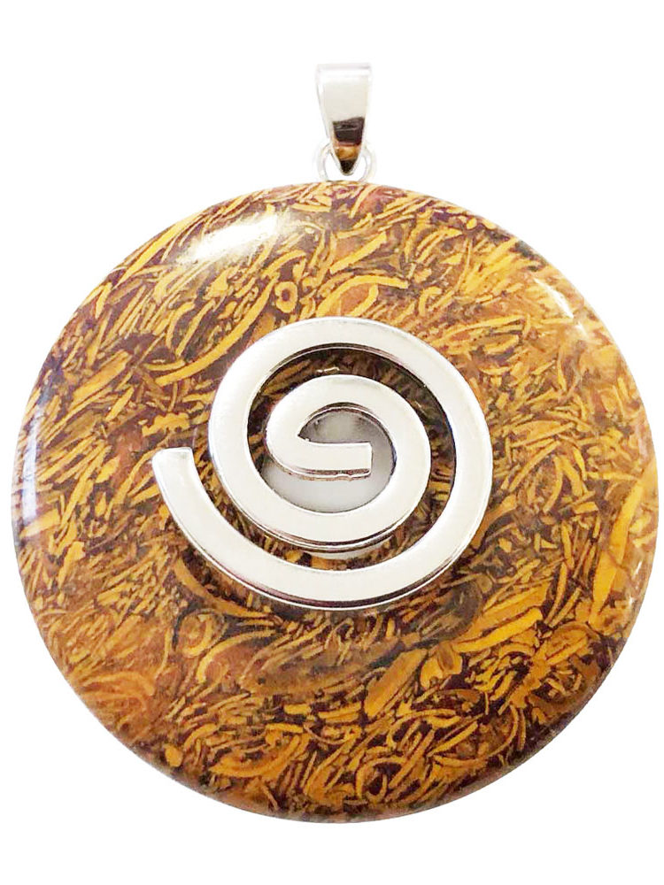 pendentif jaspe peau de serpent pi chinois