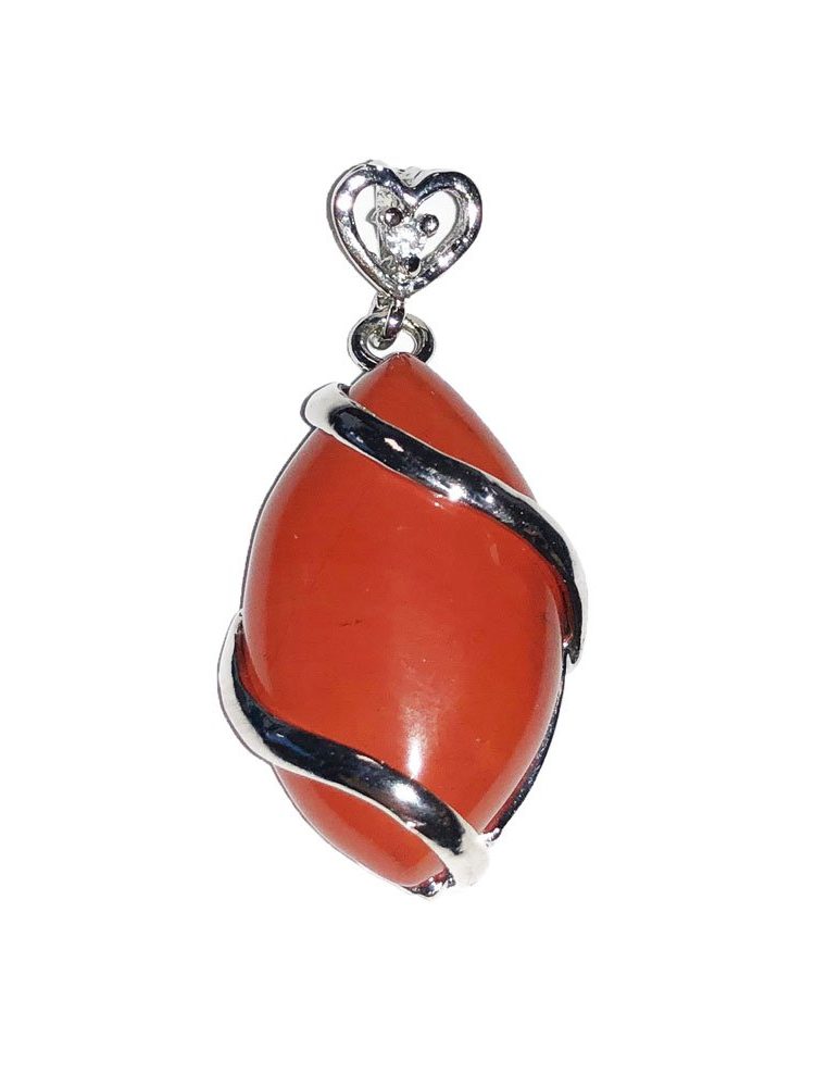 pendentif jaspe rouge oeil de cheval