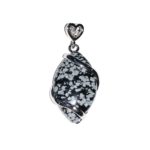 pendentif obsidienne neige oeil de cheval