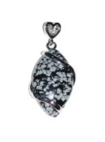 pendentif obsidienne neige oeil de cheval