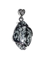 pendentif obsidienne neige oeil de cheval