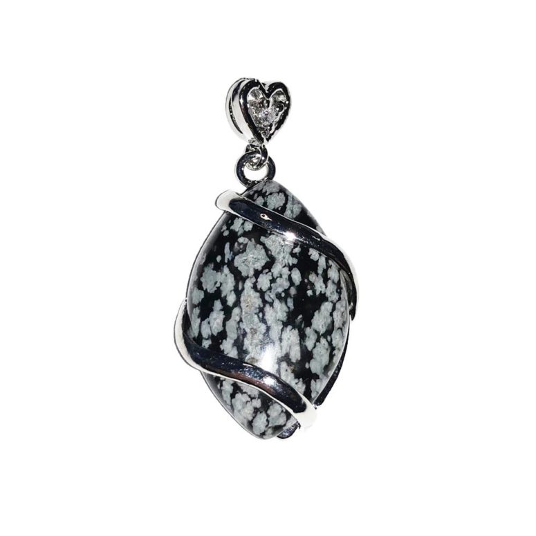 pendentif obsidienne neige oeil de cheval