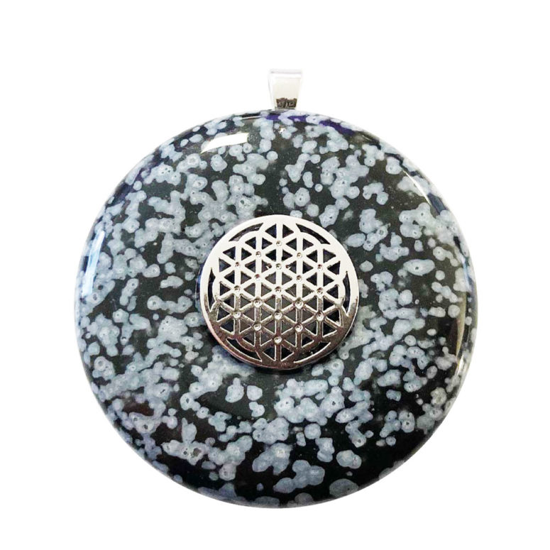 pendentif obsidienne neige pi chinois