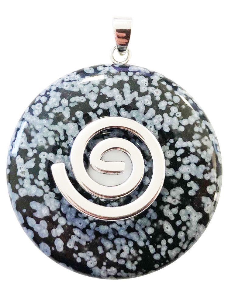 pendentif obsidienne neige pi chinois