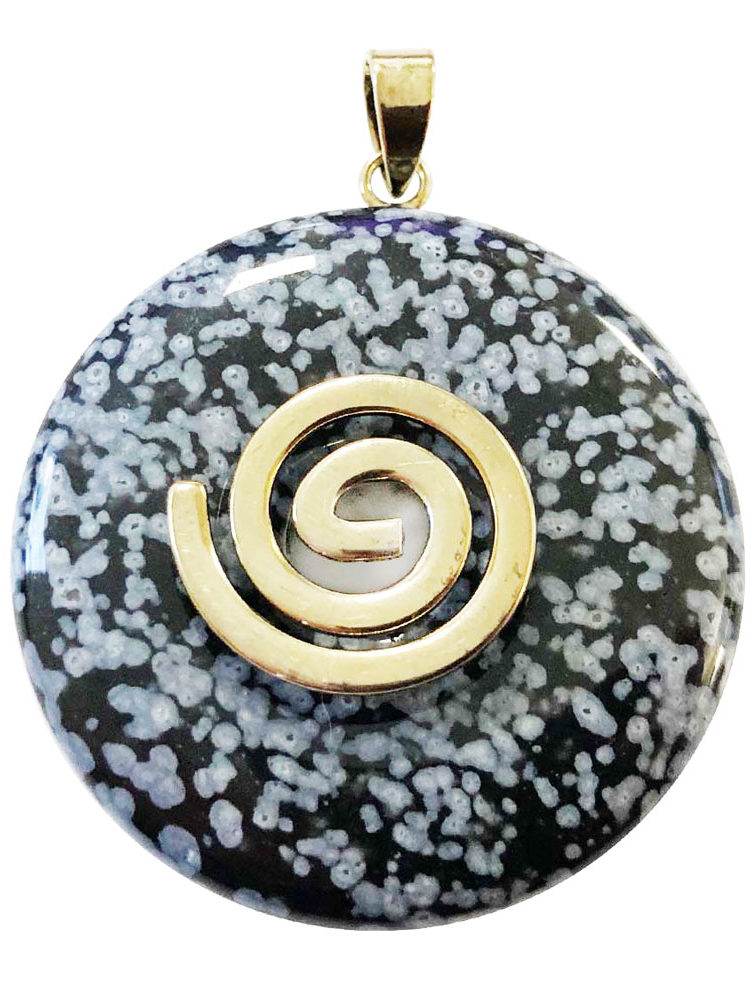 pendentif obsidienne neige pi chinois