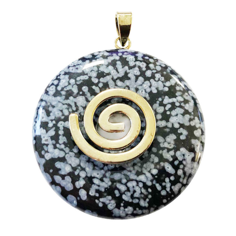 pendentif obsidienne neige pi chinois