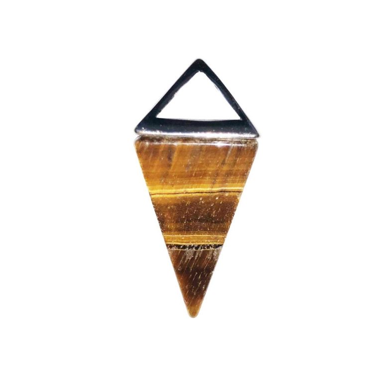 pendentif oeil de tigre pyramide argent