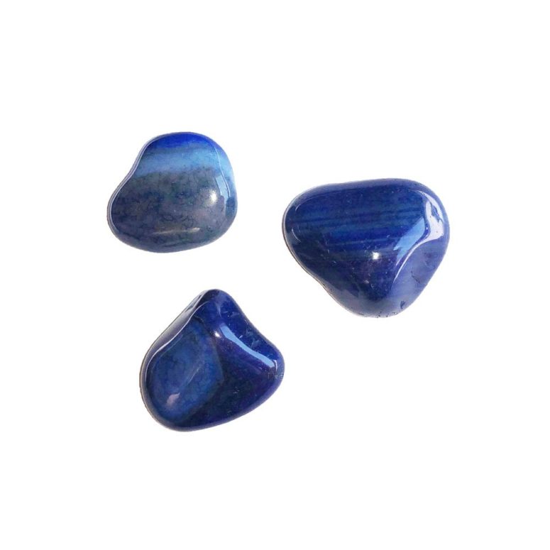 pierre roulée agate bleue