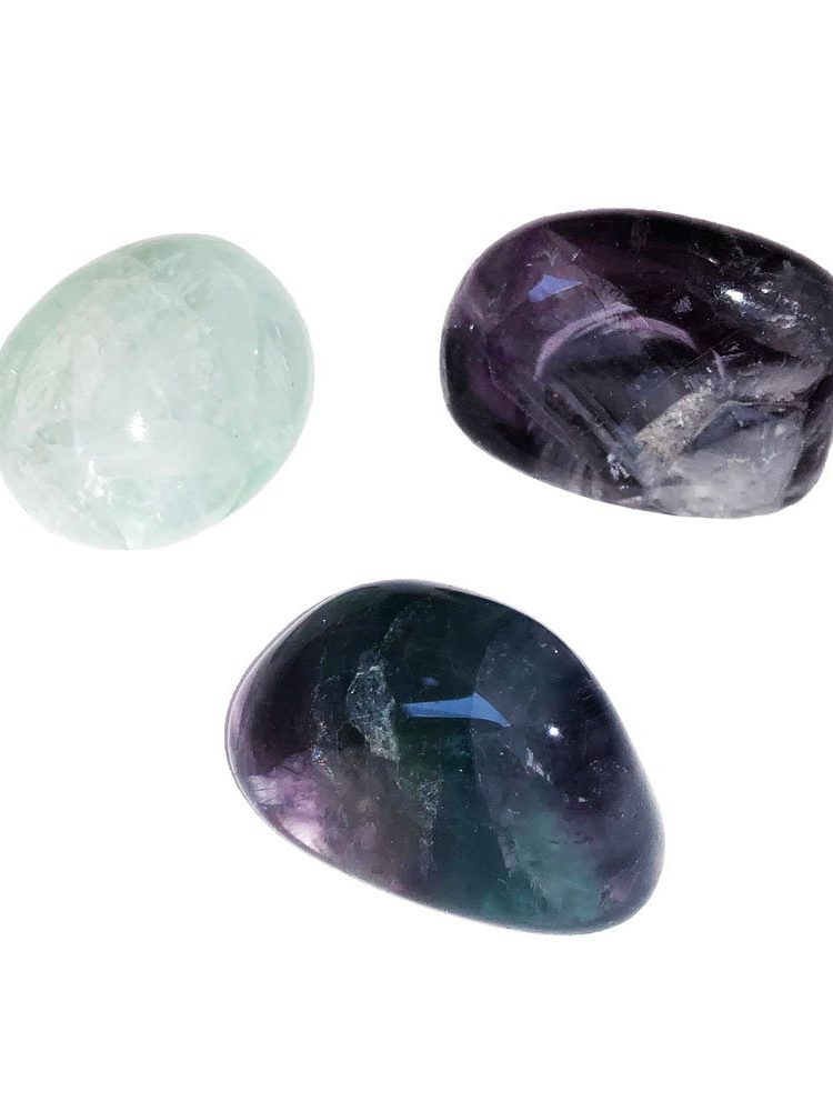 pierre roulee fluorite multicolore