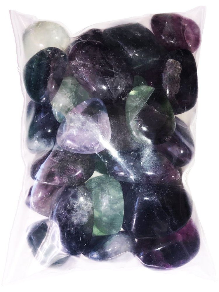 sachet pierres fluorite multicolore