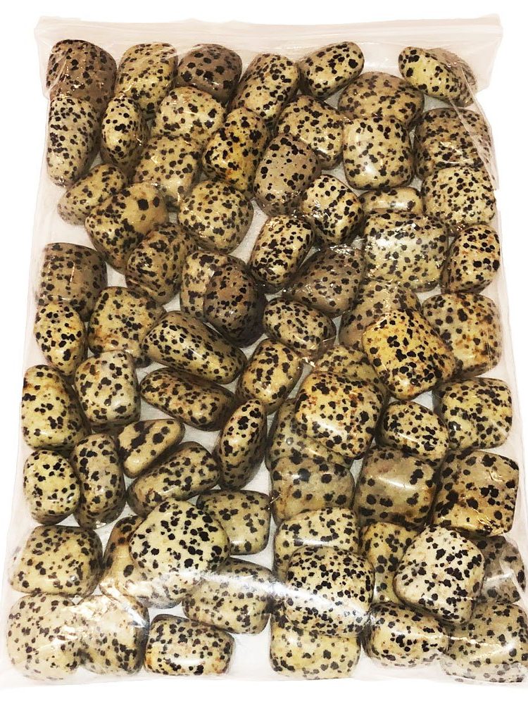 sachet pierres roulées jaspe dalmatien 1kg