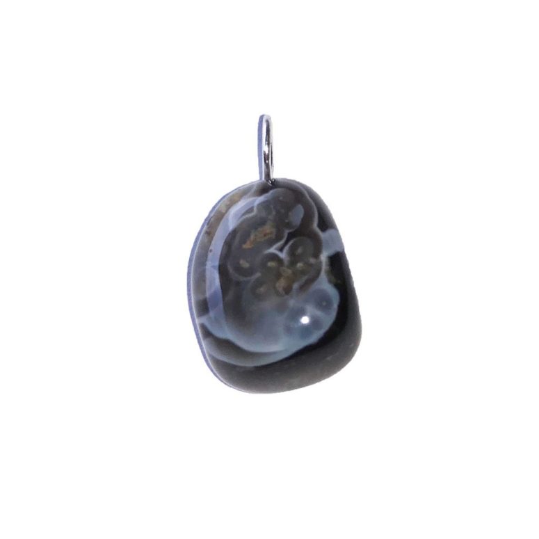 pendentif agate botswana pierre roulee