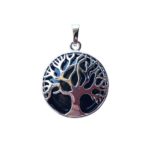 pendentif agate noire arbre de vie