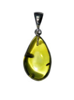 pendentif ambre verte pierre brute