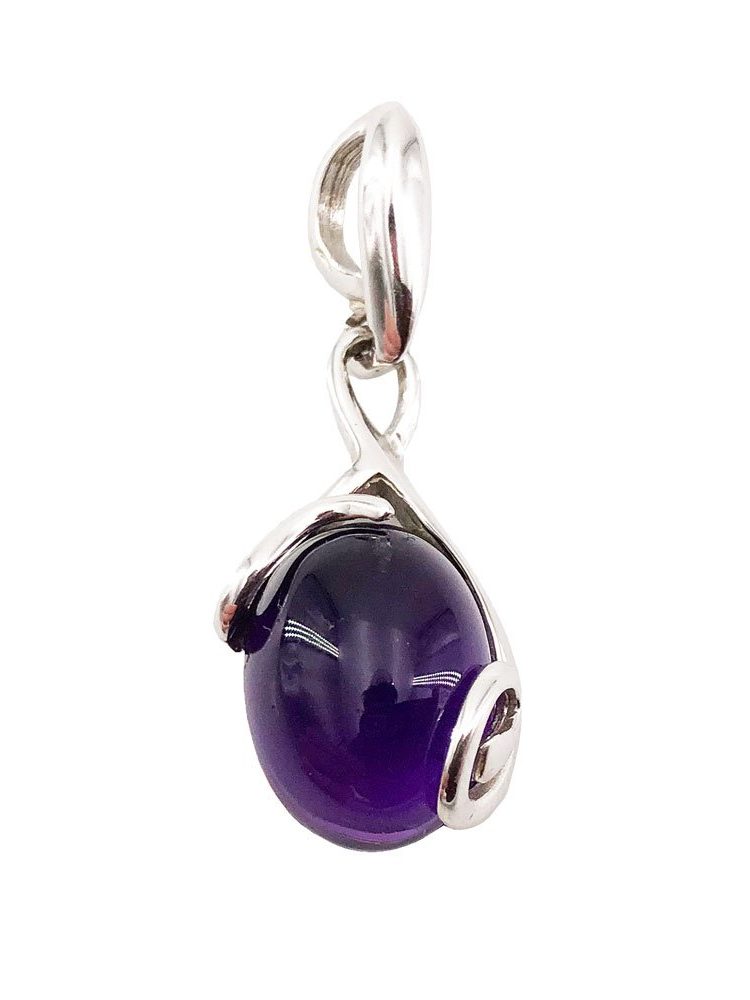 pendentif amethyste argent rhodié