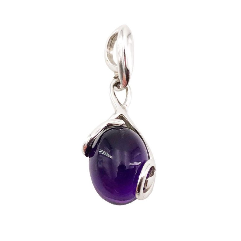 pendentif amethyste argent rhodié