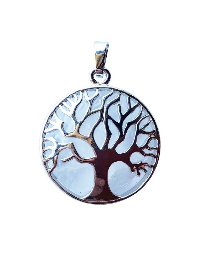 pendentif cristal de roche arbre de vie