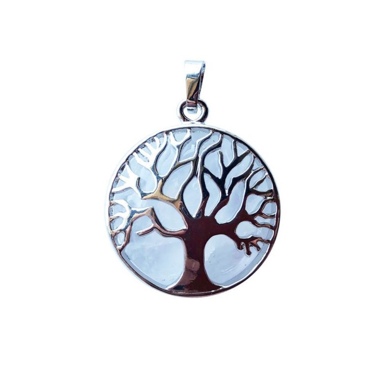 pendentif cristal de roche arbre de vie