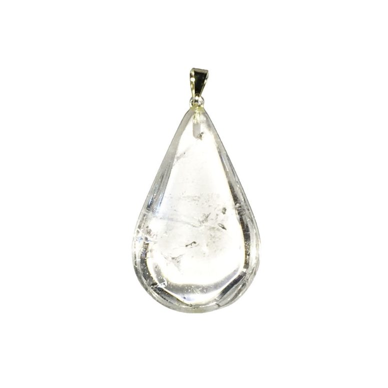 pendentif cristal de roche goutte