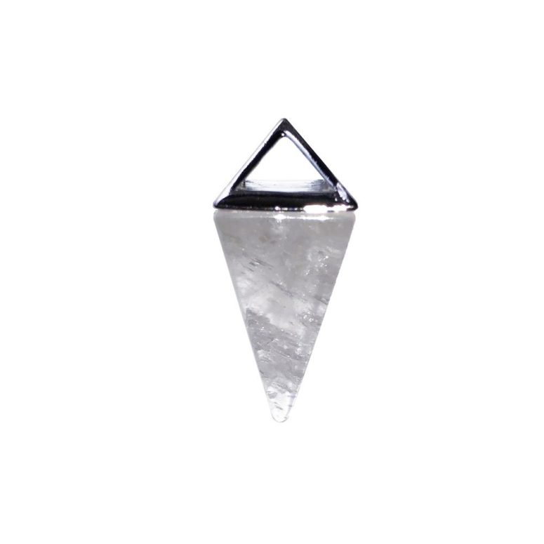 pendentif cristal de roche pyramide argent