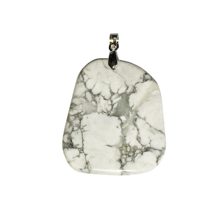 pendentif howlite pierre plate