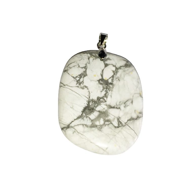 pendentif howlite pierre plate