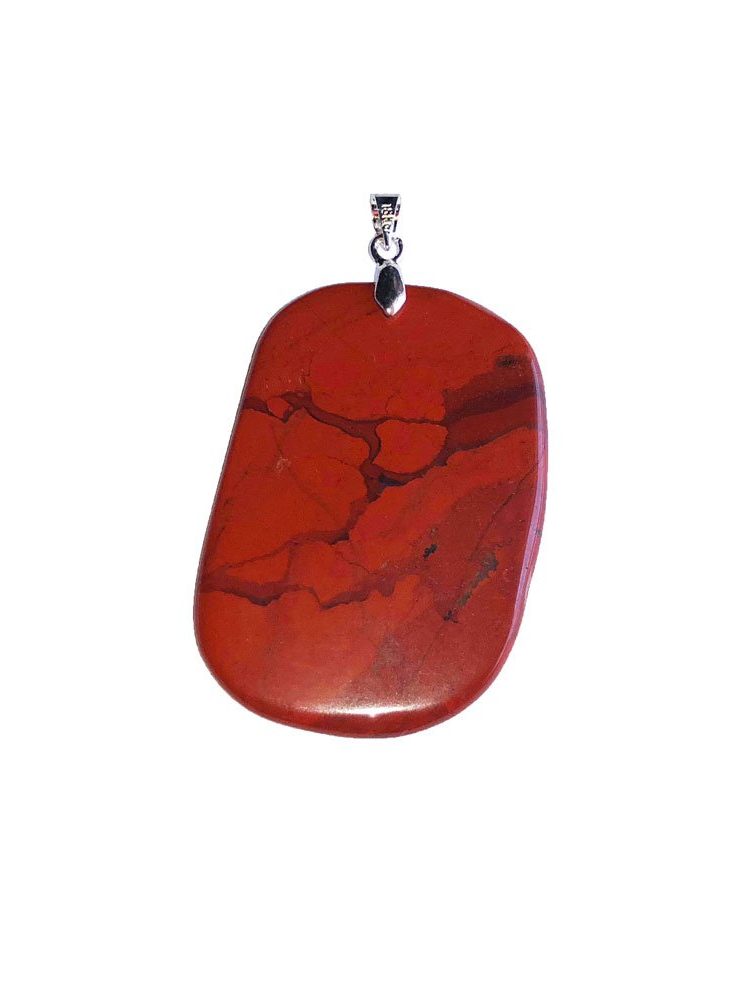 pendentif jaspe rouge pierre plate