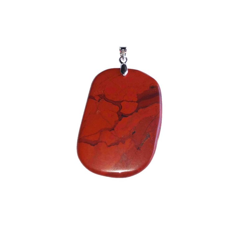 pendentif jaspe rouge pierre plate