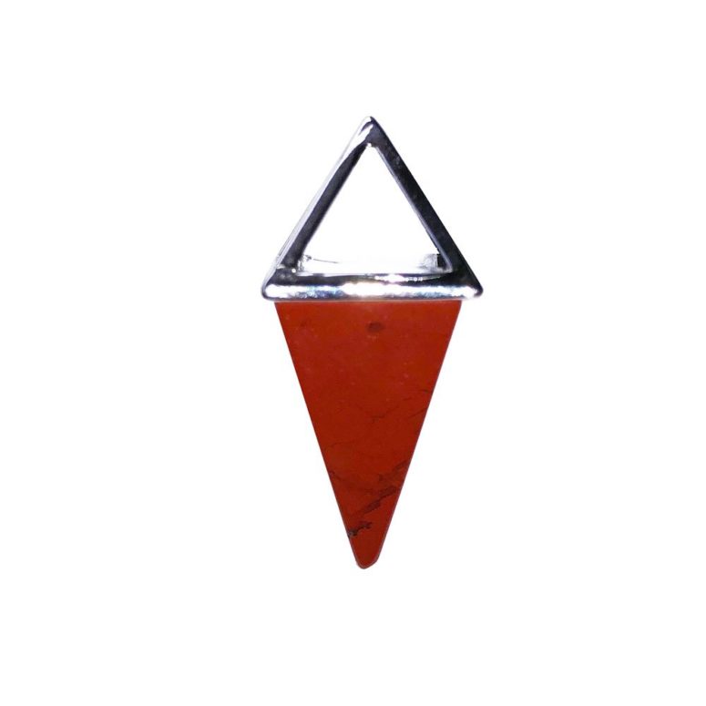 pendentif jaspe rouge pyramide argent