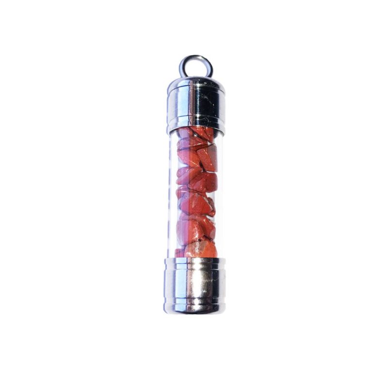 pendentif jaspe rouge tube