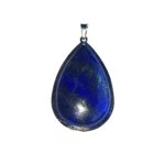 pendentif lapis lazuli goutte monté acier