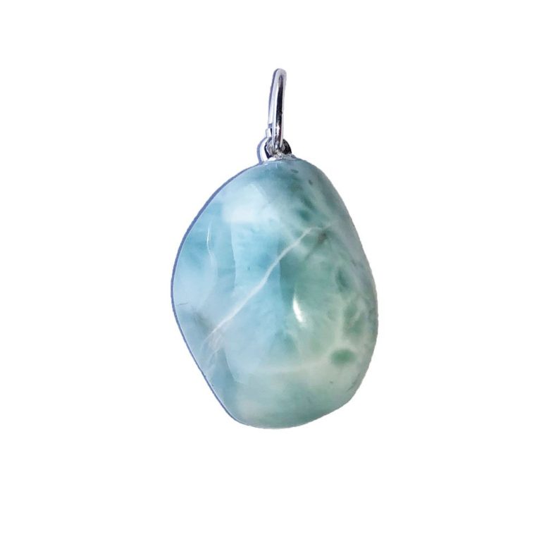 pendentif larimar pierre roulée